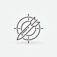 Missile in Target outline icon. Vector concept symbol
