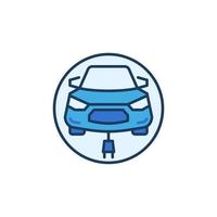 Modern EV with Plug vector concept round colored icon