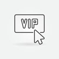 Mouse click on VIP button vector concept outline icon