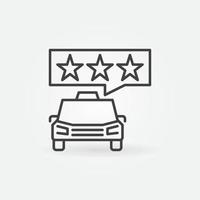 Taxi and Speech bubble with Stars vector concept linear icon