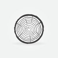 Tree Rings on Saw Cut Tree Trunk vector concept icon