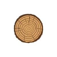 Trunk Cross Section with Tree Rings vector colored icon