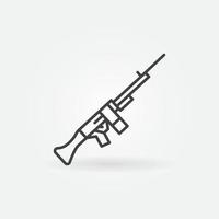 Machine Gun vector concept line icon or sign