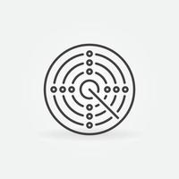 Linear Radar Screen vector concept round icon