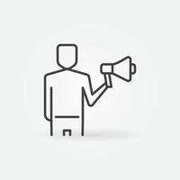 Man with Megaphone vector outline concept icon