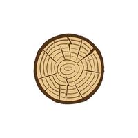 Tree Trunk Cross Section with Growth Rings vector icon