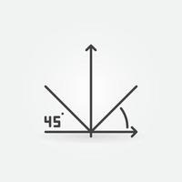 icono mínimo de concepto de vector de 45 grados en estilo de esquema