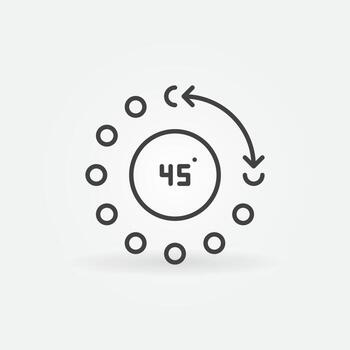 Vector 45 degrees angle concept icon in thin line style