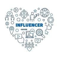 Influencer vector concept heart linear illustration