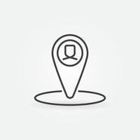 Man Geo Tag vector concept icon in thin line style