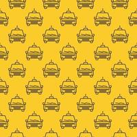 Seamless Pattern with Taxi Car line icon. Vector background