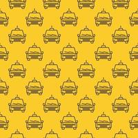 Seamless Pattern with Taxi Car line icon. Vector background