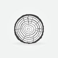 Tree Trunk Cross Section with Rings vector concept icon