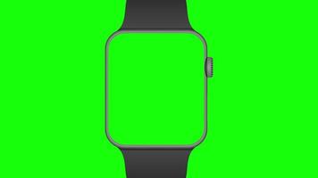 Smartwatch mit grünem Bildschirm. animiertes modell mit bewegungszoomeffekt. Animation zur Präsentation auf einem Mockup-Bildschirm video