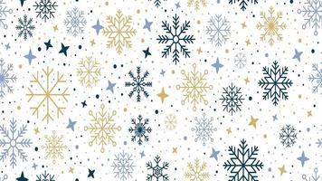 Seamless pattern with snowflakes. Winter background with snowflakes. Loop animation 4K video