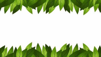 Animated cartoon background. Looped animation of leaves. Video animation with leaves moving in the wind. Flat footage. side view. 4K seamless loop video footage