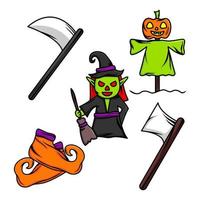 Halloween character illustration vector bundle