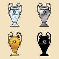 League champion trophy vector illustration bundle