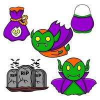 Halloween character illustration vector bundle