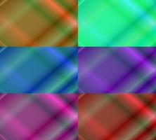 seis juegos de fondo abstracto con neón brillante. Estilo brillante, degradado, borroso, moderno y colorido. verde, azul, morado, rosa y rojo. excelente para fondo, papel tapiz, portada, afiche, pancarta o volante vector