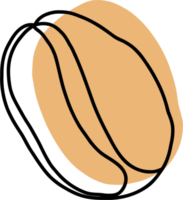 simplicity coffee bean freehand continuous line drawing png