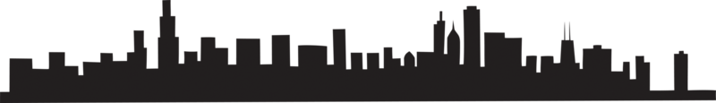 Free hand sketch of Chicago skyline. png