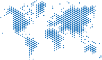 mapa do mundo em forma de círculo azul. png