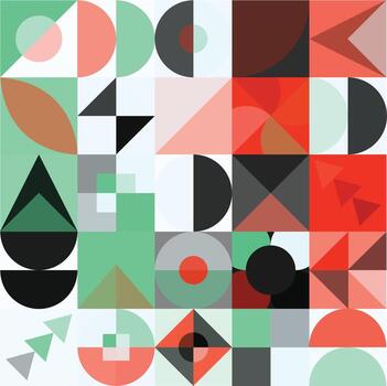 Geometric Bauhaus Pattern design. Abstract Background design template. Vector Shape and modern art.