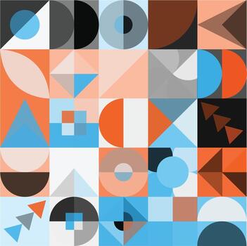 Geometric Bauhaus Pattern design. Abstract Background design template. Vector Shape and modern art.