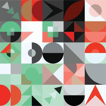 Geometric Bauhaus Pattern design. Abstract Background design template. Vector Shape and modern art.