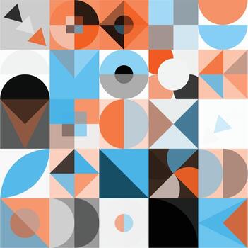 Geometric Bauhaus Pattern design. Abstract Background design template. Vector Shape and modern art.