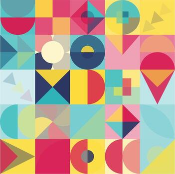 Geometric Bauhaus Pattern design. Abstract Background design template. Vector Shape and modern art.