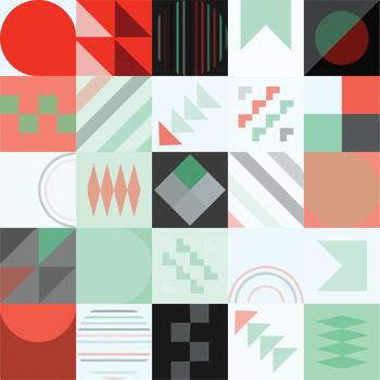 Geometric Bauhaus Pattern design. Abstract Background design template. Vector Shape and modern art.