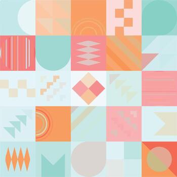 Geometric Bauhaus Pattern design. Abstract Background design template. Vector Shape and modern art.