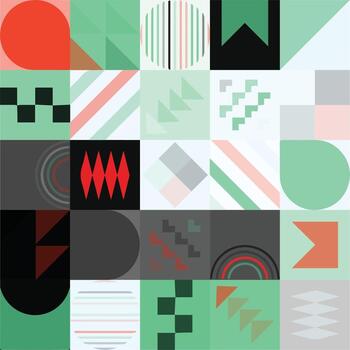 Geometric Bauhaus Pattern design. Abstract Background design template. Vector Shape and modern art.