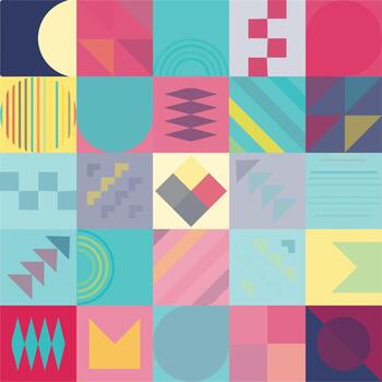 Geometric Bauhaus Pattern design. Abstract Background design template. Vector Shape and modern art.
