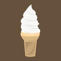 Vanilla soft ice cream cone vector illustration for graphic design and decorative element