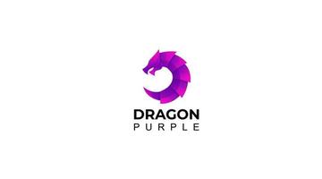 el logotipo del dragón forma un patrón circular con colores de diseño de logotipo púrpura y vector