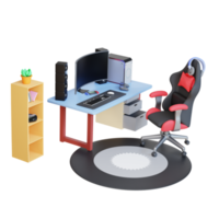 Sala de configuración de escritorio de juegos de renderizado 3d png