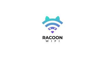 elemento de diseño de logotipo de icono wifi de mapache y plantilla vectorial vector