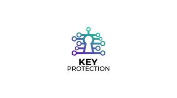 inspiración de plantilla de vector de tecnología de diseño de logotipo de protección clave
