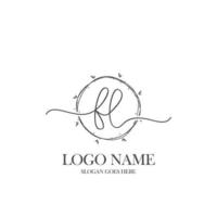 Initial FL beauty monogram and elegant logo design, handwriting logo of initial signature, wedding, fashion, floral and botanical with creative template. vector