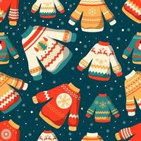 Ugly Sweaters Seamless Pattern Concept vector