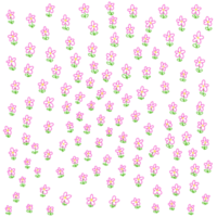 Skizze Blüte Blumen Botanik Blumenzeichnungen, verstreute zufällige Strichzeichnungen auf weißem Hintergrund, nahtlose Muster handgezeichnete rosa gelbe Blumen und grüne Blätter botanisch png