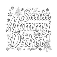 Merry Christmas Coloring page. Christmas line art coloring page design for kids. vector