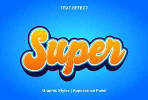 efecto de super texto con estilo 3d. vector