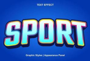 efecto de texto deportivo con estilo 3d. vector