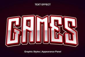 games text effect and editable vector