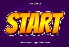 start text effect and editable vector