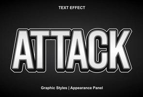 attack text effect with 3d style and editable vector